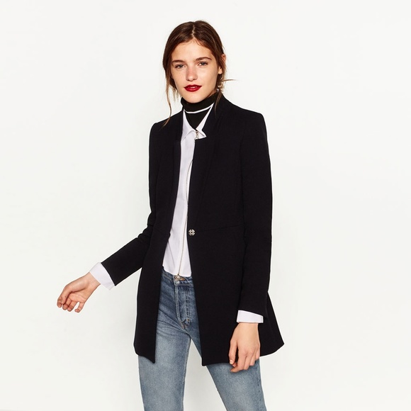 zara long black blazer